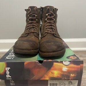 Bed Stu Vintage Look Lace-Up Boots - Size 10.5 (Brown/Green)